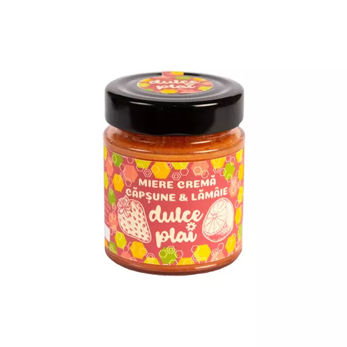 Miere Cremă, Căpșuni & Lămâie DULCE PLAI 200g