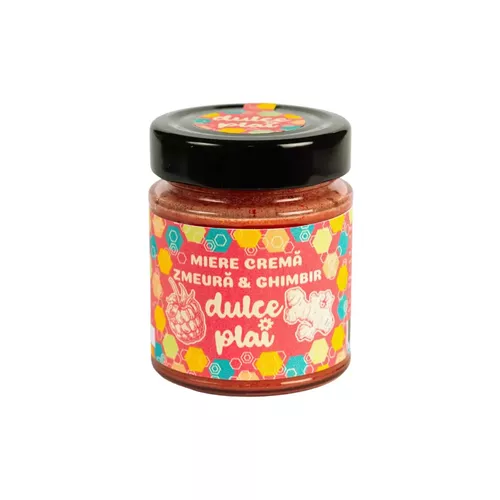 Miere cremă, Zmeură & Ghimbir DULCE PLAI 200g