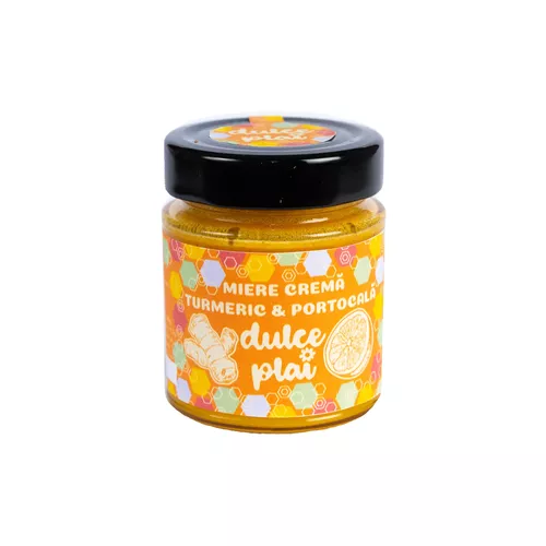 Miere cremă, Turmeric & Portocală DULCE PLAI 200g